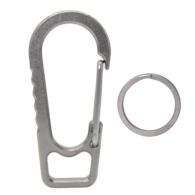 PPFISH Titanium Heavy Duty Carabiner Keychain, EDC Quick Release Hooks with Titanium Key Ring Set for Men Women Gray - BeesActive Australia