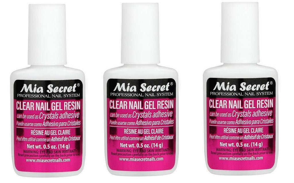 Mia Secret 3 pack (½ oz.) Brush On Clear Nail Gel Resin - Glues crystals - BeesActive Australia