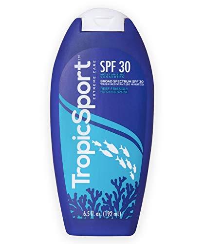 TropicSport Mineral Sunscreen Lotion SPF 30, Reef Friendly, Water Resistant, Broad Spectrum, Natural Organic, Kids and Family Friendly (6.5 oz) 6.5 Fl Oz (Pack of 1) - BeesActive Australia
