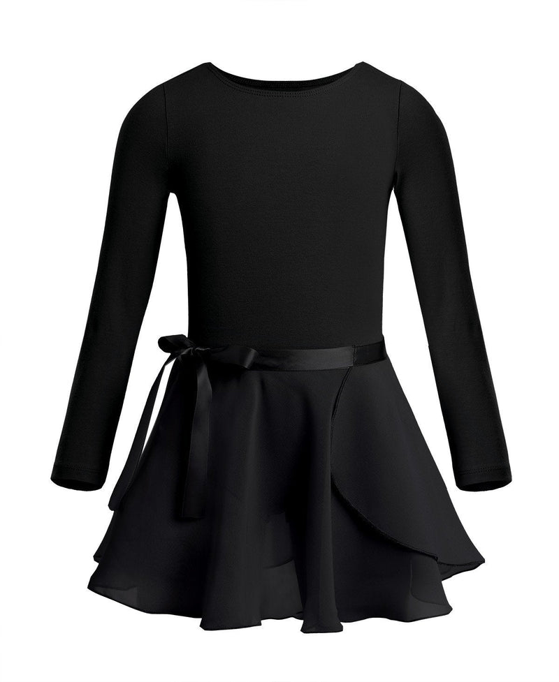 [AUSTRALIA] - Agoky Girls Ballerina Ballet Dance Gymnastics Gym Leotard Tutu Dress 12-14 Long Sleeves Black 