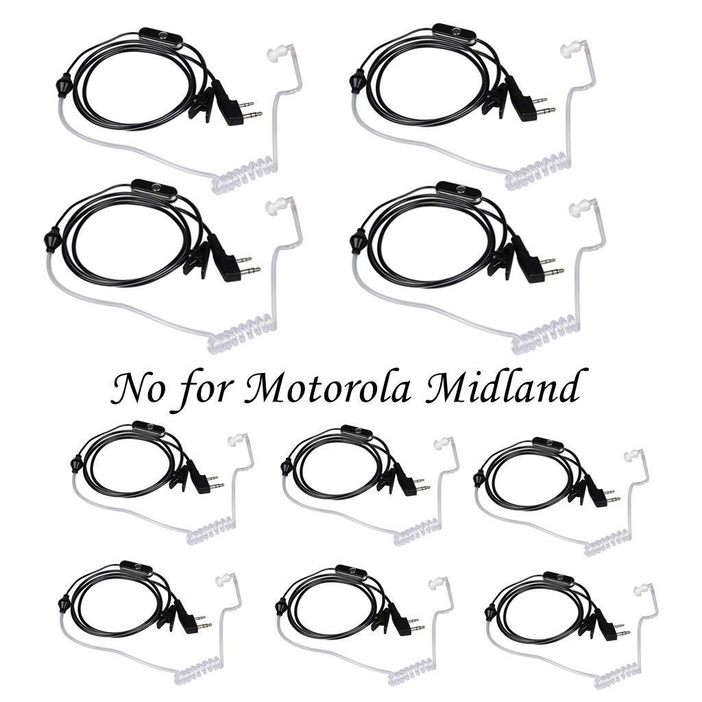 [AUSTRALIA] - Walkie Talkies Earpieces (10 Packs) for Baofeng UV-5R BF-888S Retevis H-777 Kenwood PUXING with 2 Pins Acoustic Tube Headset with Mic 10 Packs 