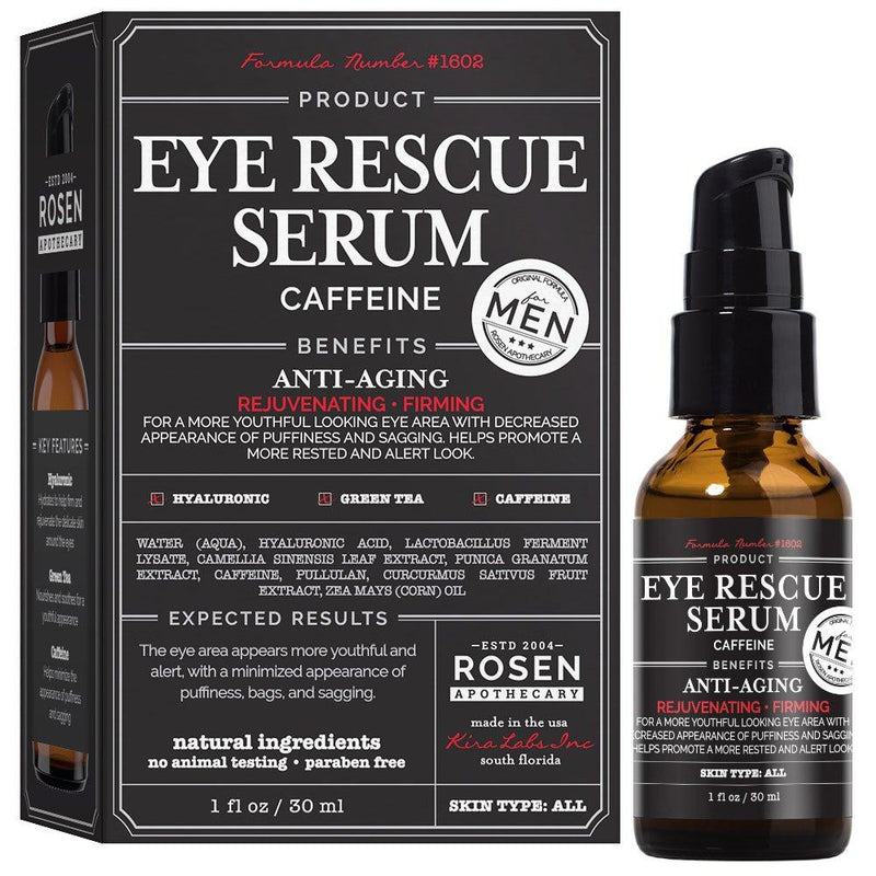 Rosen Apothecary Men’s Eye Rescue Serum for Youthful Looking Eye Area 1oz / 30ml - BeesActive Australia