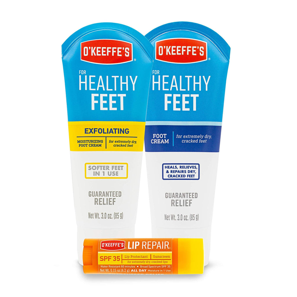 O'Keeffe's Healthy Feet Tube, Healthy Feet Exfoliating, and Lip Repair SPF Variety Pack - BeesActive Australia