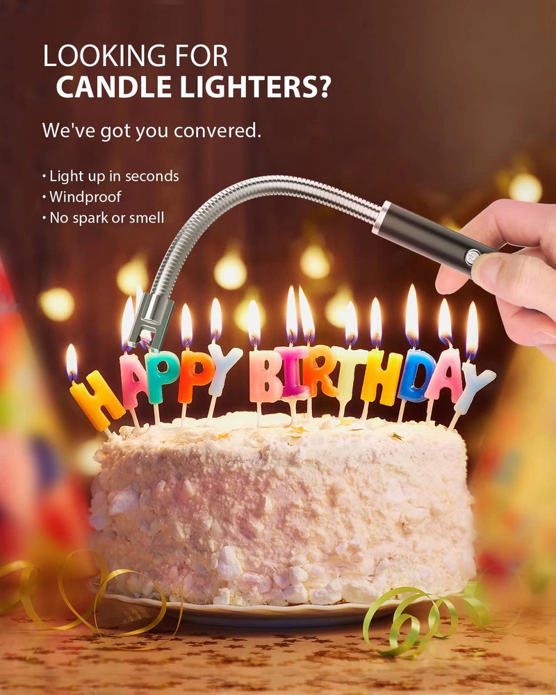 RONXS Lighter Electric Lighter, Light Your Large Candle with A Simple Press of Button, No Butane Fuel Safety Rechargeable Candle Lighters Matches(Black) - BeesActive Australia
