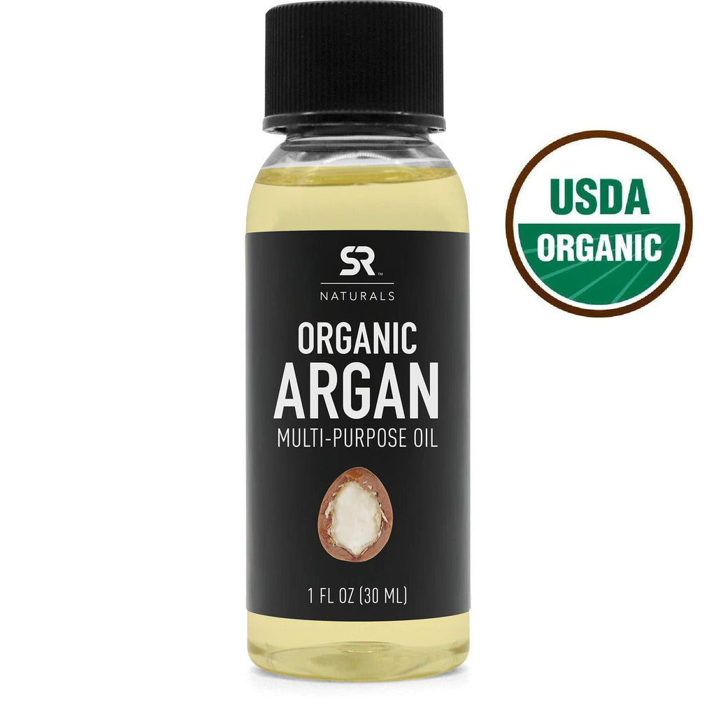 Organic Argan Oil by SR Naturals ~ 100% Multi-Purpose Oil for Hair & Skin ~ USDA Certified Organic,100% Pure, Cold Pressed 1 Fl Oz (Pack of 1) - BeesActive Australia