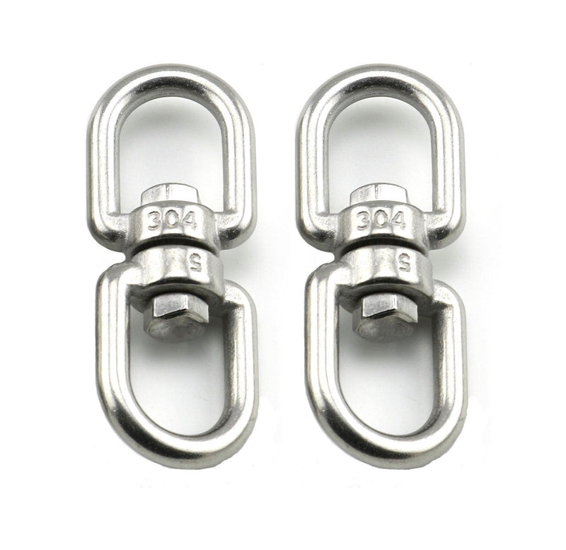 Lind Kitchen 2PCS M5 Double Ended Swivel Eye Hook 304 Stainless Steel Eye to Eye Swivel Shackle Ring Connector - BeesActive Australia