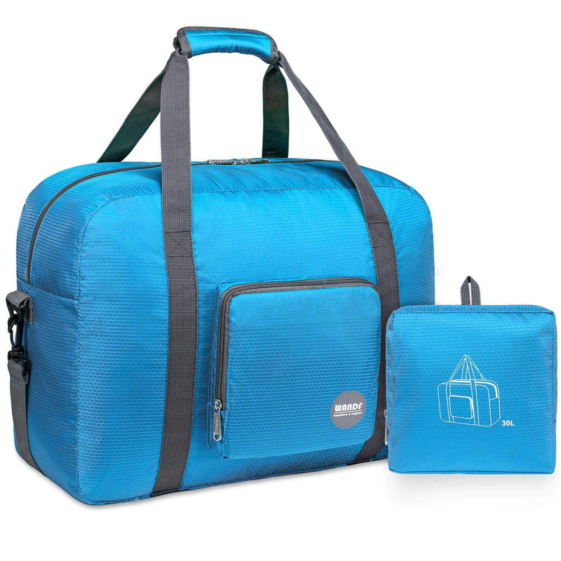 WANDF 16" ~ 22" Foldable Duffle Bag 20L ~ 50L for Travel Gym Sports Lightweight Luggage Duffel 10 Color Choices 18 inches (30 Liter) Blue 18" - BeesActive Australia