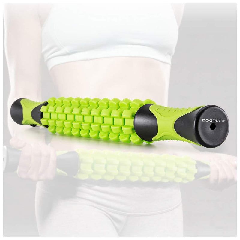 Doeplex Muscle Roller Massage Stick for Athletes, 17.5" Body Massager Soreness, Cramping Pain & Tightness Relief Helps Legs & Back Recovery Tools, Travel Size (Standard 17.5 inch) - BeesActive Australia