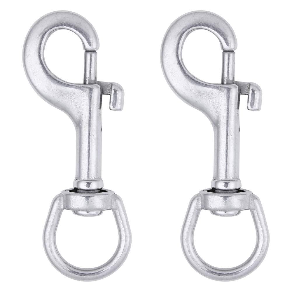 [AUSTRALIA] - AOWISH 2-Pack 316 Stainless Steel Swivel Eye Bolt Snap Hook Marine Grade Single Ended Diving Clips for Flagpole/Pet Leash/Camera Strap/Keychains/Tarp Covers/Clothesline and More 3-1/2 inch, Silver 