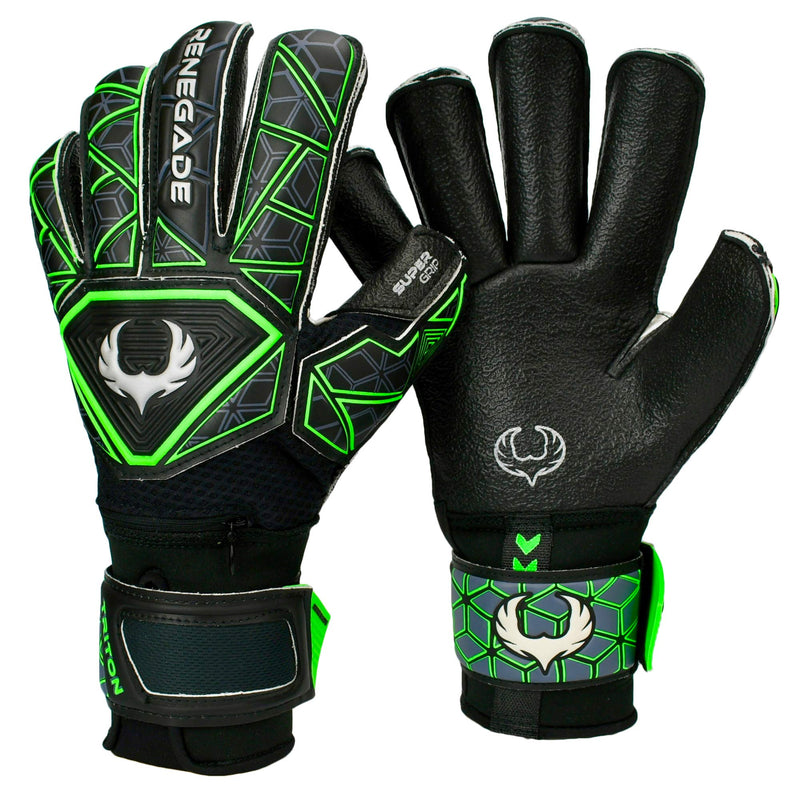 Renegade GK Triton Goalie Gloves with Microbe-Guard (Sizes 5-11, 3 Styles, Level 2) Pro-Tek Fingersaves & Durable 3.5+3MM Super Grip | Great Hard Ground Goalkeeper Glove | Based in The USA Raider - Roll Cut 8 - BeesActive Australia