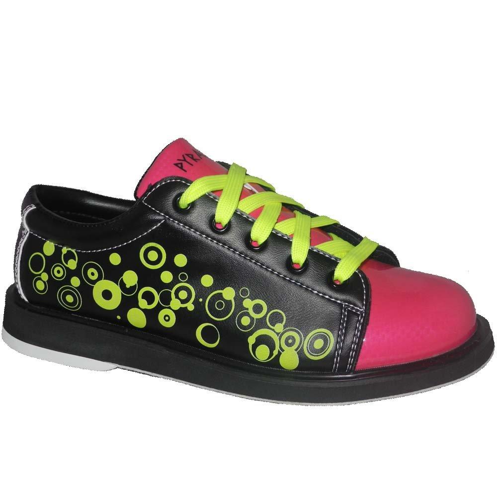 [AUSTRALIA] - Pyramid Youth Rain Black/Hot Pink/Lime Green Bowling Shoes 1 Youth 