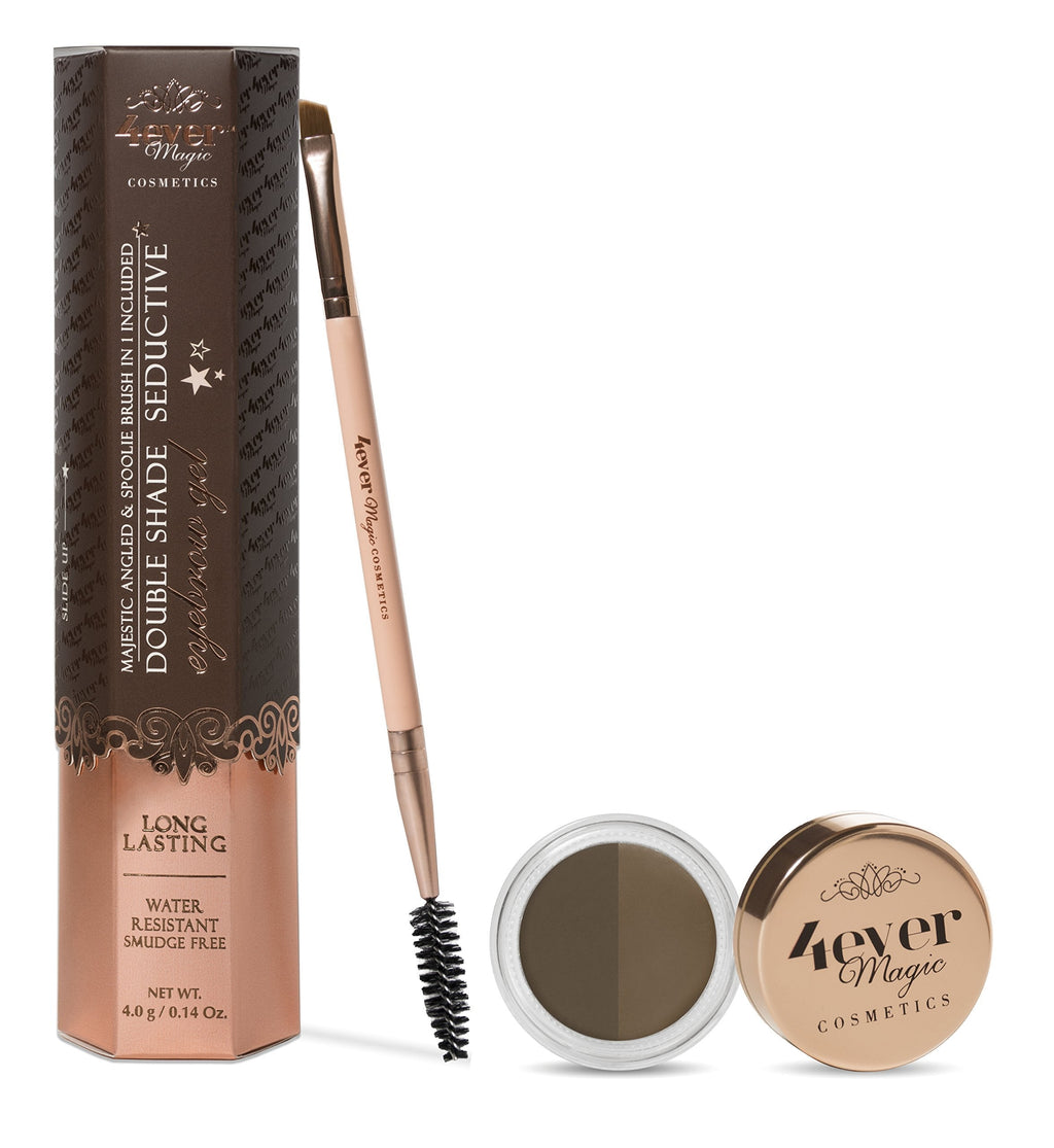 4ever Magic Cometics Double Shade Eyebrow Gel, Brush Included, Magic Dazzle Brown - BeesActive Australia