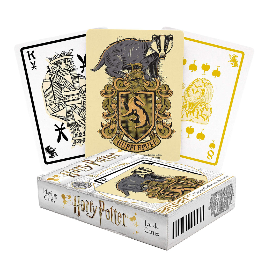 [AUSTRALIA] - AQUARIUS Harry Potter Playing Cards - Hufflepuff Themed Deck of Cards for Your Favorite Card Games - Officially Licensed Harry Potter Merchandise & Collectibles - Poker Size with Linen Finish 