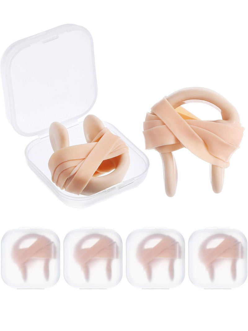 Nose Clip Silica Gel Swimming Nose Plug Swimming Accessories with Elastic String for Kids and Adults, Beige （6 Pieces） - BeesActive Australia