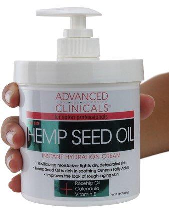 Advanced Clinicals Hemp Seed Lotion. Hemp seed oil cream for dry, rough skin with Rosehip Oil, and Vitamin E. Large spa size 16oz cream with pump. (16oz) 16 Fl Oz (Pack of 1) - BeesActive Australia