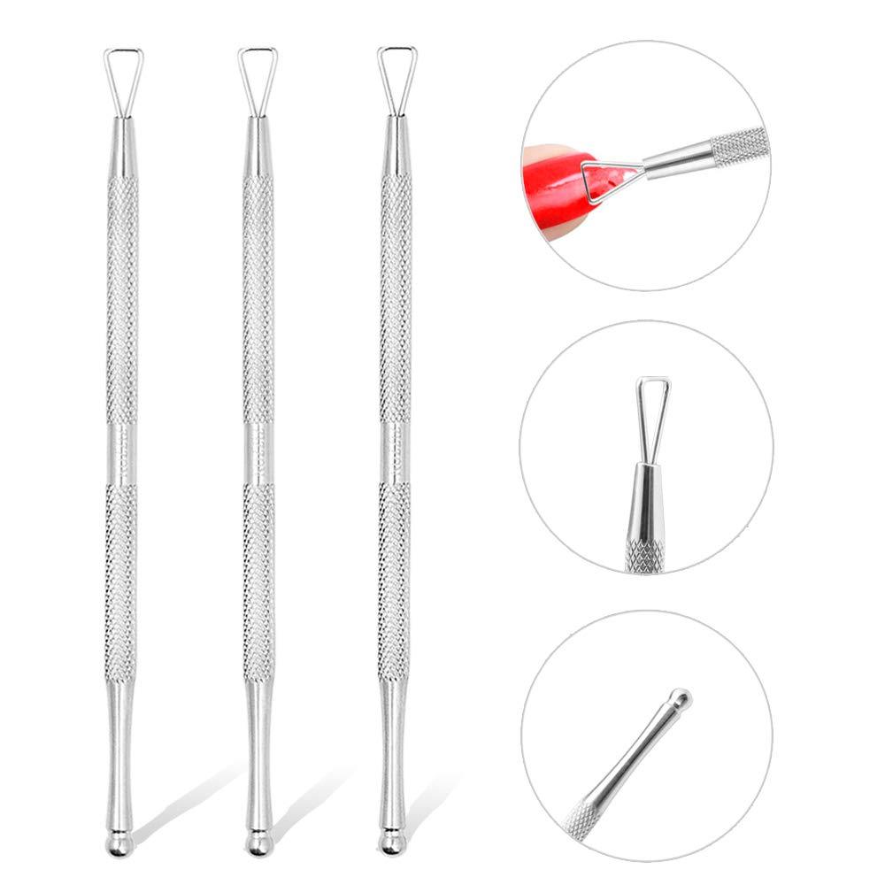 ZIZZON Cuticle Pusher Stainless Steel Triangle Cuticle Peeler Scraper Remove Gel Nail Polish Nail Art Remover Tool 3 Pack. - BeesActive Australia