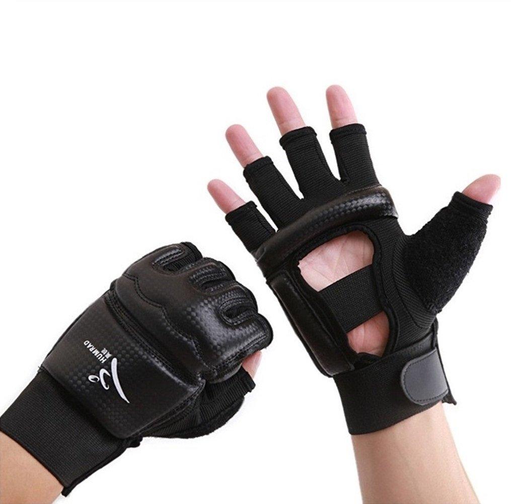 [AUSTRALIA] - Rungear Taekwondo Gloves WTF Approved Training Martial Arts Boxing Sparring TKD Punch Bag Mitts MMA Grappling Karate Fighting for Men Women Kids, Black Large 