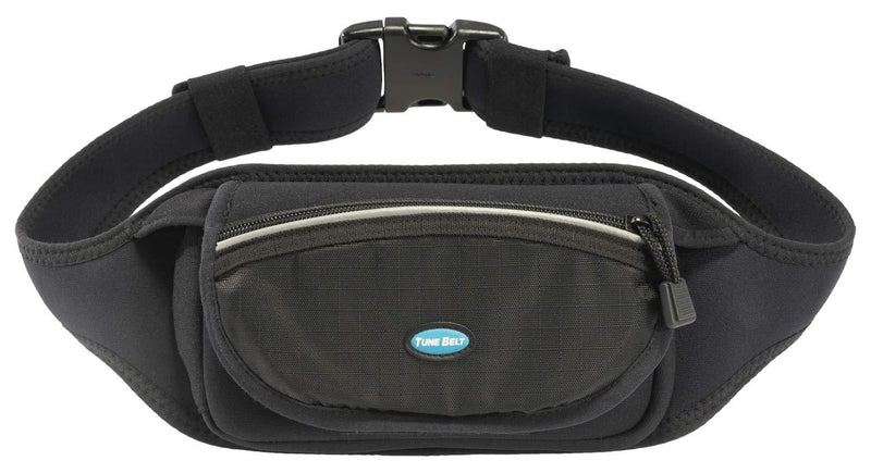 [AUSTRALIA] - Tune Belt Running Waist Pack for iPhone 11/12, 12 Pro, 11/12 Pro Max, Note 20, Galaxy 20 Plus, S20 Ultra - Fits Any Smartphone With Case - For Fitness, Hiking & Travel - Water Resistant [Black] 