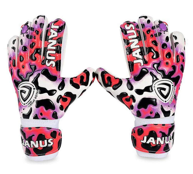 Soccer Goalie Gloves Goalkeeper Gloves with Fingersave , 3.5mm Strong Grip German Latex, Double Rip-Tab Strap, Keeper Gloves for Kids, Youth Pink leopard 6 - BeesActive Australia