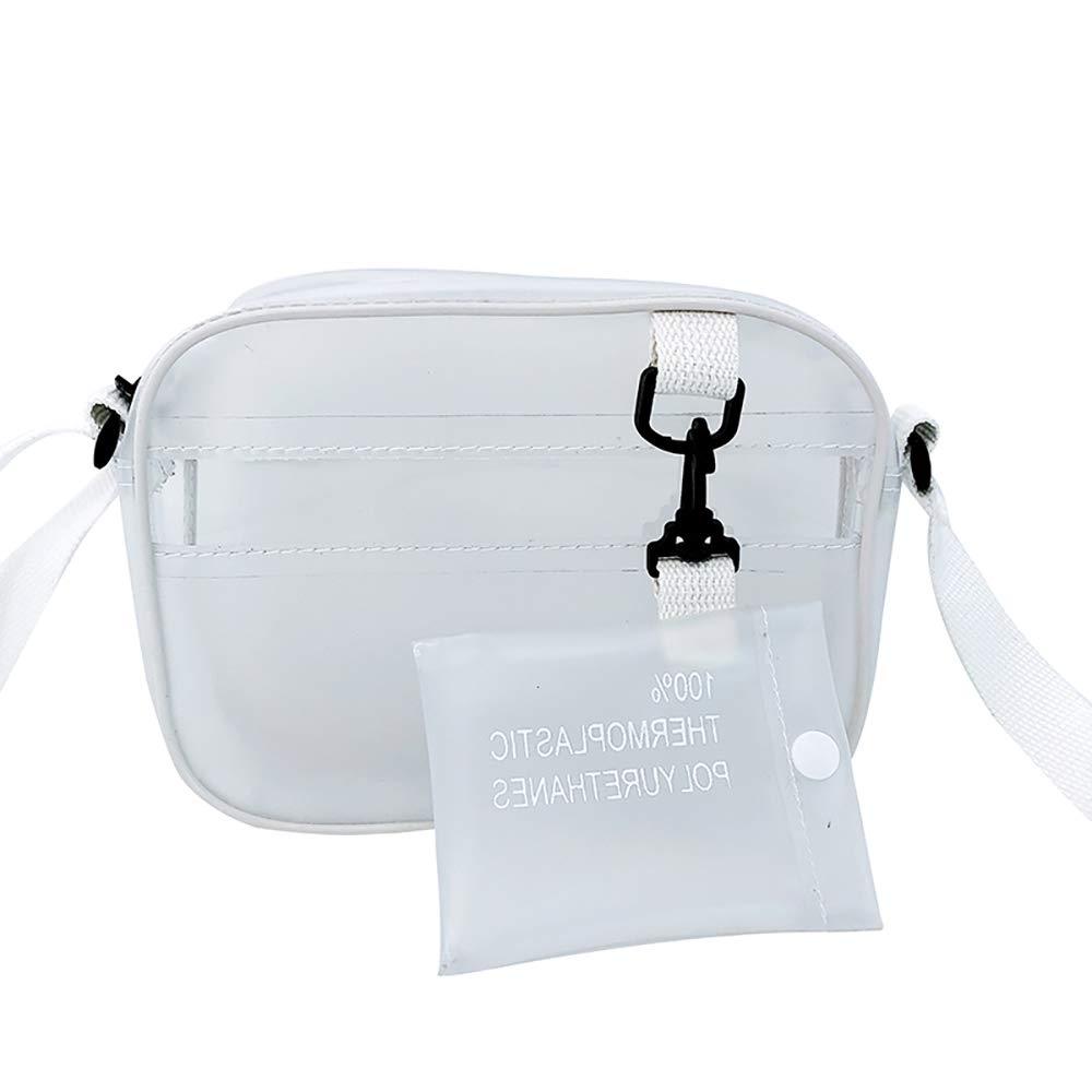 Enkrio Mini Clear Cross Body Messenger Shoulder Bag Zippered Tote Bag PVC Transparent Purse Adjustable Strap Handbag Clutch Matte for Women Men Students - BeesActive Australia
