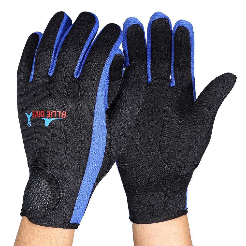 [AUSTRALIA] - Diving Gloves, 1Pair/Set 3 Colors Scuba Diving Neoprene Gloves for Snorkeling Kayaking Surfing Water Sports Black Blue M 