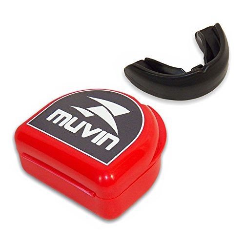 Muvin Mouth Guard Slim Fit for Adults (Black) - Moldable Professional Mouthguard with Case - Boxing, Football, Lacrosse, Hockey, Basketball, MMA, Martial Arts and Contact Sports Black - BeesActive Australia