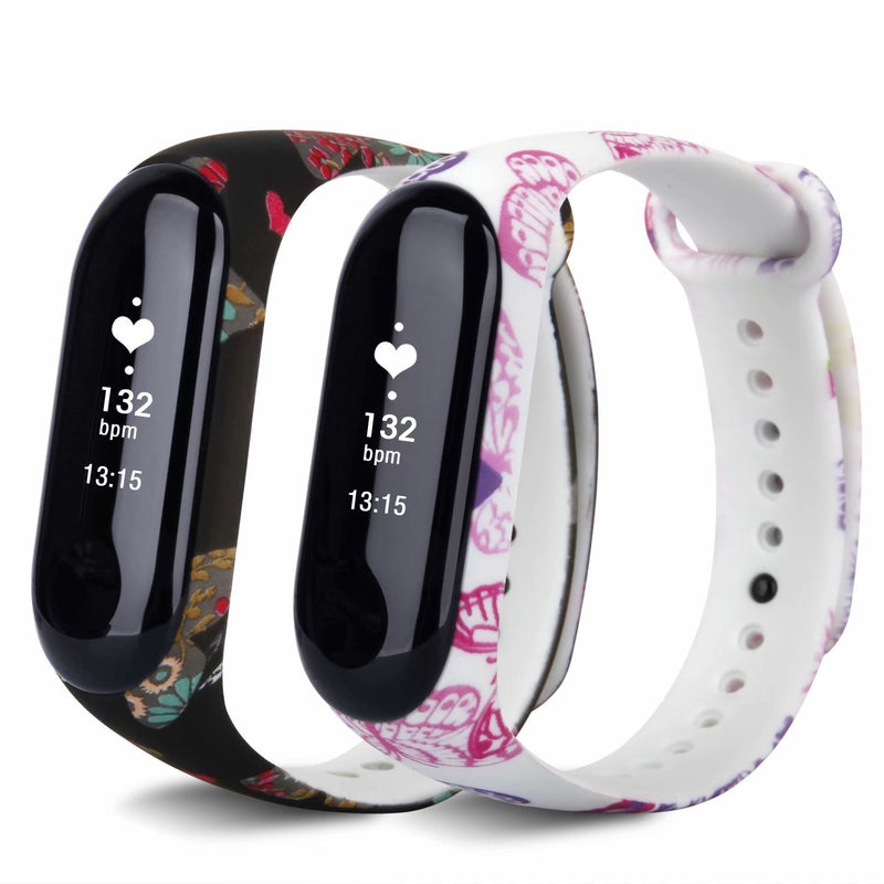 T-BLUER for Xiaomi Mi Band 4/Mi Band 3 Bands, Colourful Replacement Strap Wirstband for Xiaomi MiBand 4/MiBand 3 Band Smart Bracelet Accessories(No Tracker) 2PCS01 - BeesActive Australia