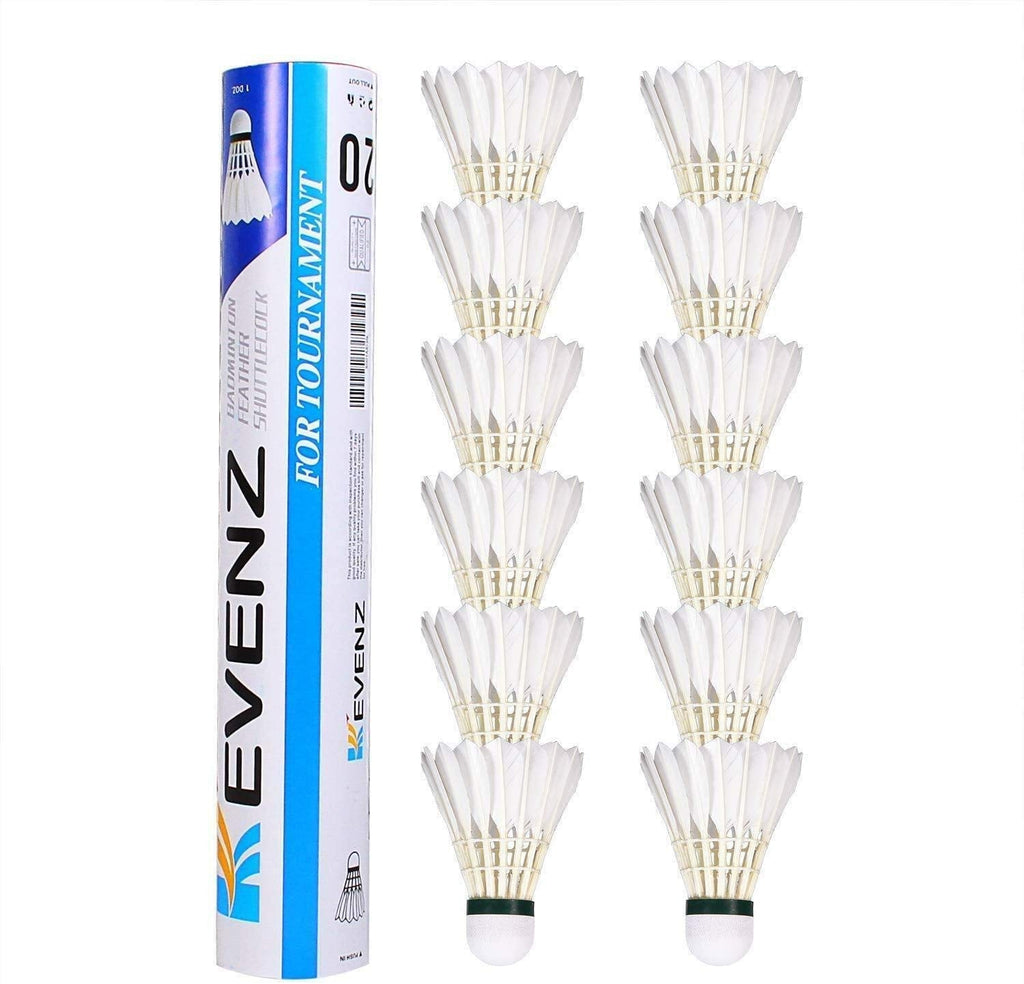 KEVENZ Goose Feather Badminton Shuttlecocks with Great Stability and Durability, High Speed Badminton Birdies White - BeesActive Australia