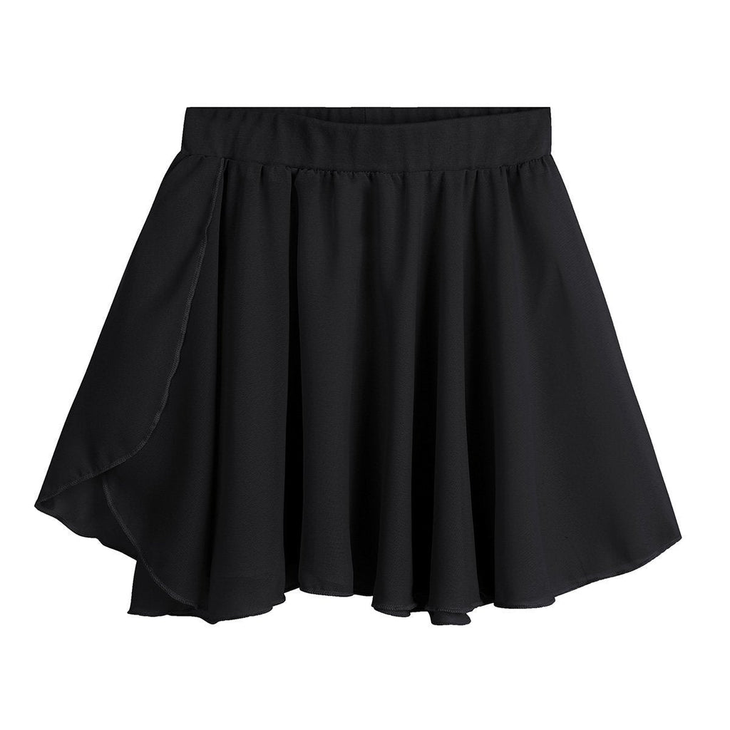 [AUSTRALIA] - Agoky Kids Girls Classic Dance Basic Chiffon/Floral Lace Pleated Short Tutu Skirt Pull On Warp Dance Wear Black 7 / 8 