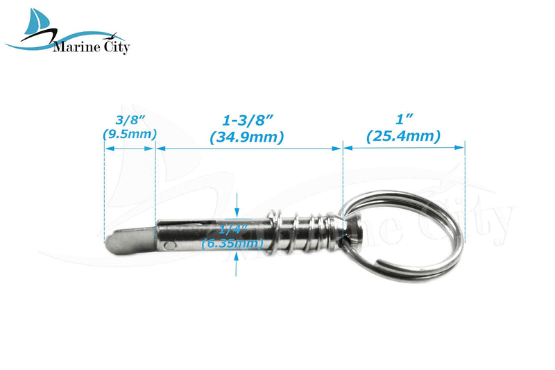 [AUSTRALIA] - MARINE CITY 316 Stainless Steel Quick Release Pins with Drop Cam & Spring 1/4" x 1" Grip for Boat Bimini Top Deck Hinge 1-Pcs 