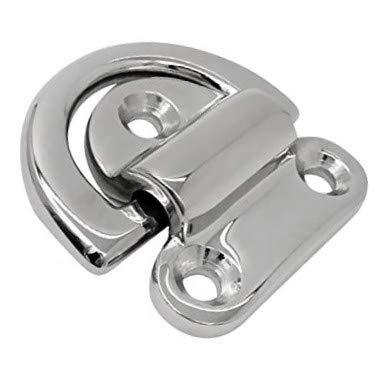 [AUSTRALIA] - Stainless Steel 316 Folding Pad Eye D Ring Tie Down 44mm x 51mm Marine Grade 