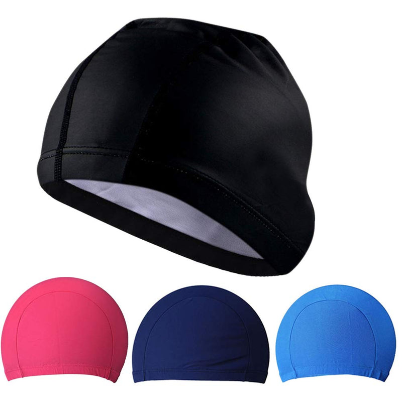 TraderPlus 4 Pack Nylon Spandex Fabric Swimming Cap Bathing Hat Shower for Men Women - BeesActive Australia