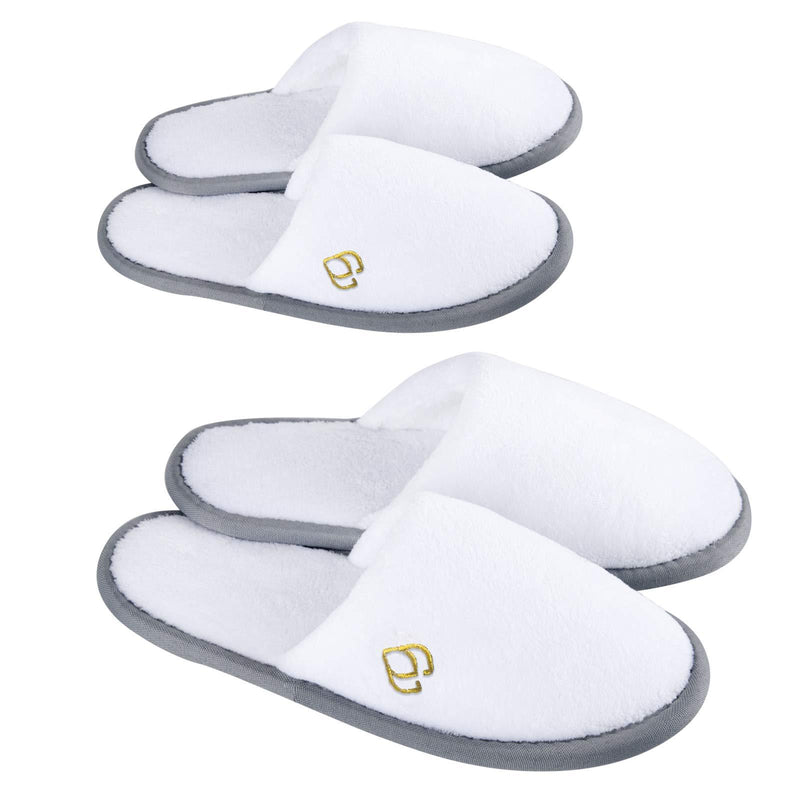 White Spa Slippers, Closed Toe(6 Pairs - 3L,3M) Disposable Indoor Hotel Slippers for Women, Fluffy Coral Fleece, Deluxe Padded Sole for Extra Comfort- Perfect for Guests, Hotel,Travel Medium-Large Women/Small-Medium Men White - BeesActive Australia