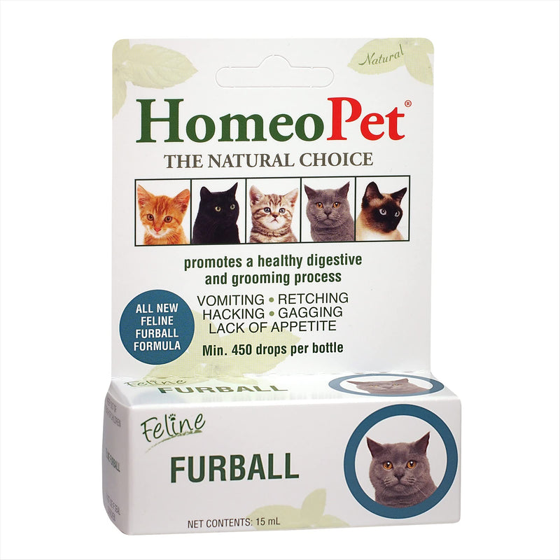 HomeoPet Feline Furball, Natural Hairball Support, 15 Milliliters - BeesActive Australia