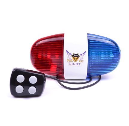 Bicycle Police Sound Light -GAOZHI new police 6-LED Strobe Blue Red Bicycle Safety Light 4 Melody Loud Siren Sound Trumpet Cycling Horn Bells(Batteries Not Included) - BeesActive Australia