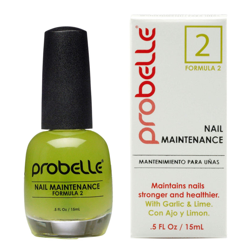Probelle Formula 2 Nail Maintenance with Garlic and Lime, Nail Hardener and Strengthener with Fungal Protection and Color protection .5 fl oz/ 15 mL - BeesActive Australia