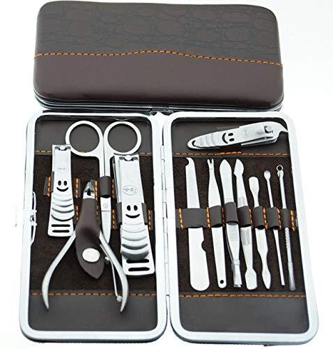 A FairyBell, Nail Clipper, 12 in 1 leather Set Stainless Steel Manicure Pedicure Grooming kit - BeesActive Australia