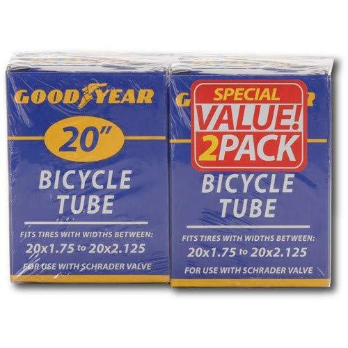 [2 Pack] Goodyear 20" Bicycle Tube Fits 20" x 1.75" to 20" x 2.125" Bike Replacement Repair Rubber - BeesActive Australia