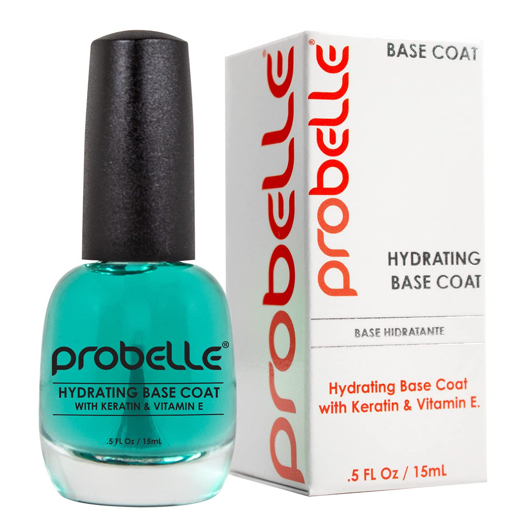 Probelle Hydrating Base Coat for dry nails and brittle nails - Keratin and Vitamin E restore nails to a hydrated state, 0.5 fl oz/ 15 mL - BeesActive Australia
