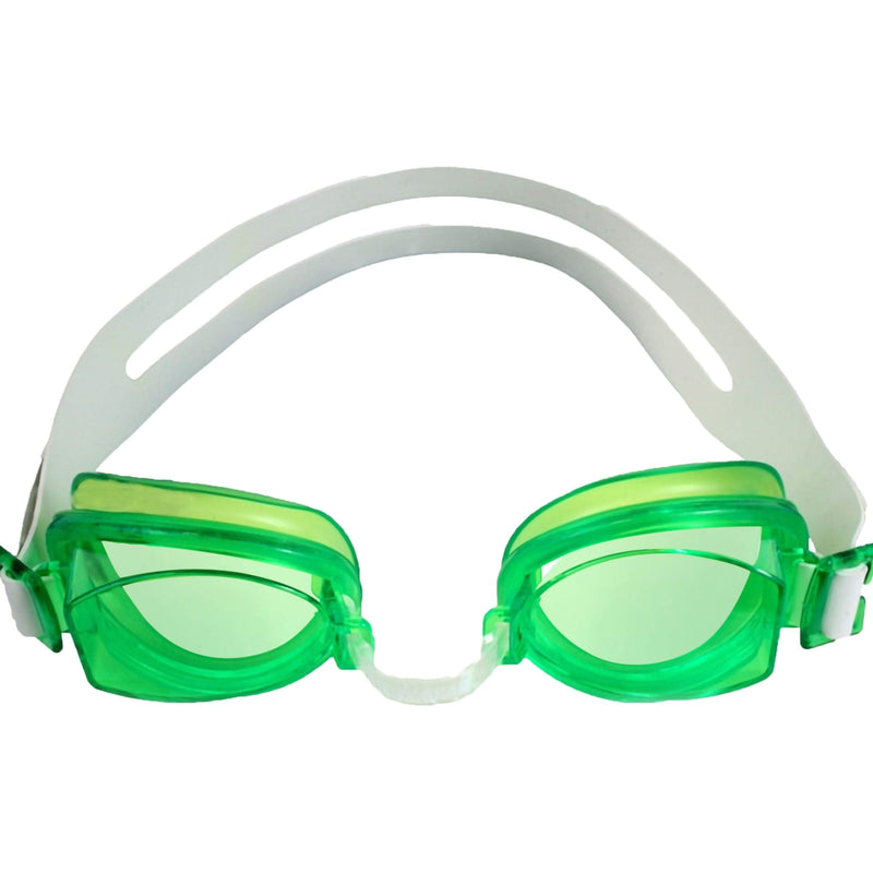 Water Gear No-Leak Anti-Fog Swim Goggles - Adjustable Durable Split Headband and Nose Strap - with UV Protection Green - BeesActive Australia