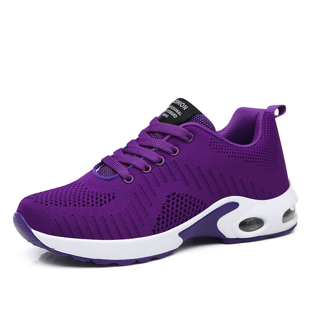 FLARUT Running Shoes Womens Lightweight Fashion Sport Sneakers Casual Walking Athletic Non Slip 8.5 Purple-c - BeesActive Australia