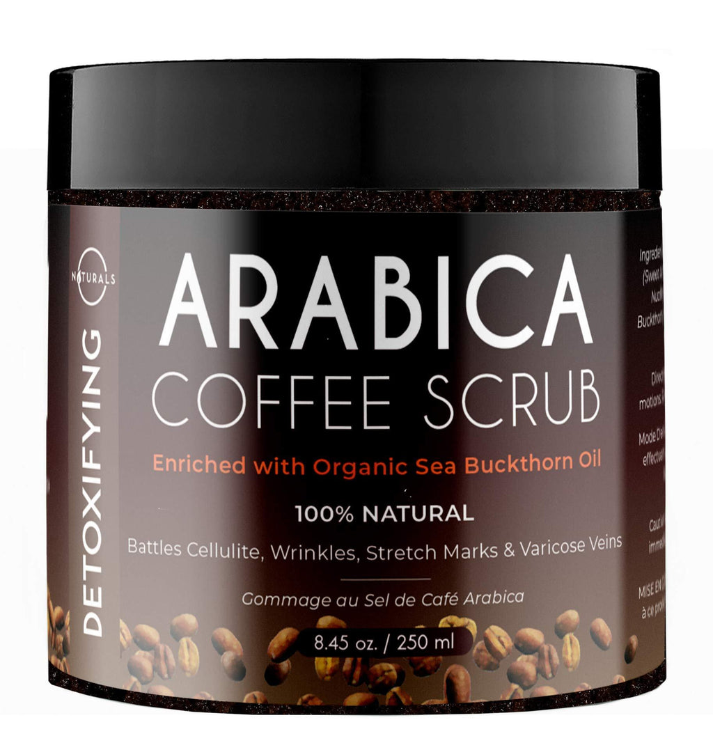 O Naturals Anti-Cellulite Exfoliating Organic Coffee Arabica, Dead Sea Salt Scrub. For Face Body & Legs. Best Acne, Eczema Stretch Marks Wrinkles & Varicose Veins. Boosts Circulation. 8.45oz - BeesActive Australia