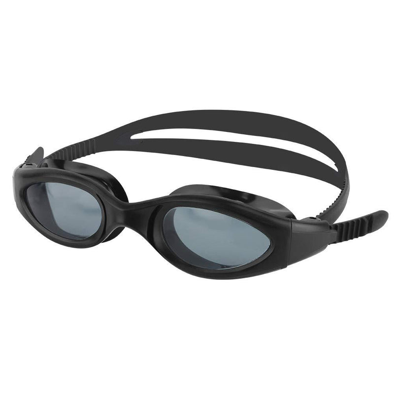 [AUSTRALIA] - LANE 4 Junior Swim Goggle - Mirrored Anti-Fog Coated Curved Lenses with UV Protection, One-Piece Frame Soft Seals, Leak Proof, Performance & Fitness for Adults Teens #95520 (Smoke/Black) 