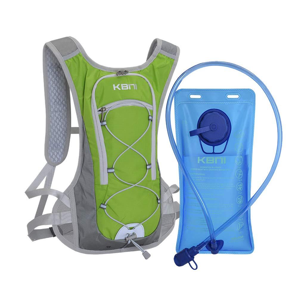 [AUSTRALIA] - KBNI Hydration Backpack with 2 Litre (68 Ounce) Water Bladder, Lightweight, Suitable for Outdoor Hiking Running Cycling Camping Climbing Sports Perfect for Men Women & Kids Green 