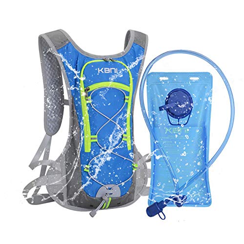 KBNI Hydration Backpack with 2L Water Bladder for Women Men Kids doing Outdoor Running, Hiking, Camping, Skiing, Cycling Sky Blue - BeesActive Australia
