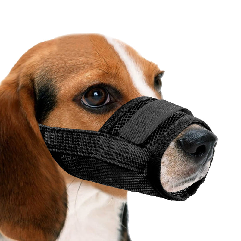 YAODHAOD Nylon Mesh Breathable Dog Mouth Cover, Quick Fit Dog Muzzle with Adjustable Straps，Pet Mouth Cover, to Prevent Biting and Screaming to Prevent Accidental Eating Small (Pack of 1) black - BeesActive Australia