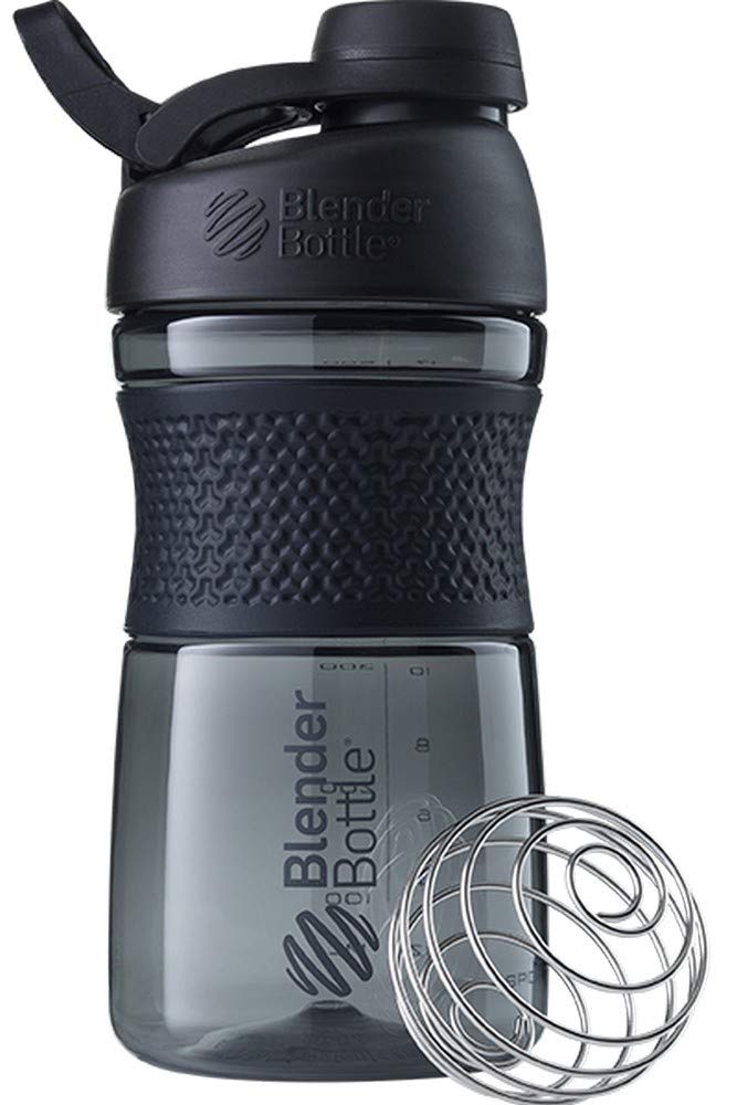 BlenderBottle SportMixer Shaker Bottle Perfect for Protein Shakes and Pre Workout, 20-Ounce, Black - BeesActive Australia