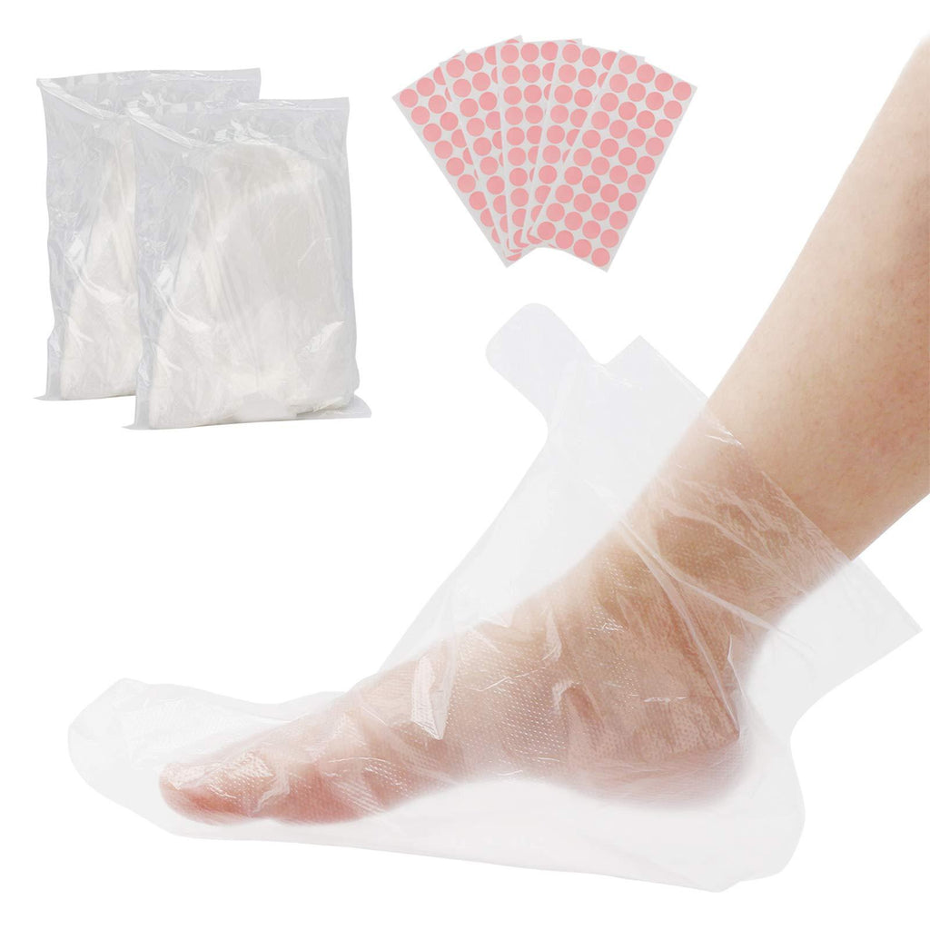 200 Counts Paraffin Bath Liners for Foot, Segbeauty Plastic Foot Covers, Booties for Feet Thermal Foot Liners, Therabath Foot Protectors with 200 Stickers for Snug Closure, Wax Therapy Foot Bags 400 Piece Set Thin - BeesActive Australia