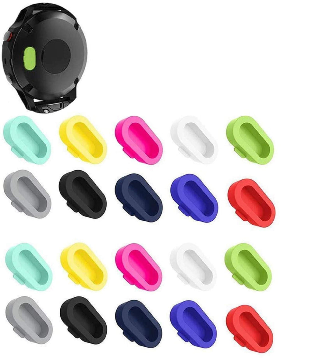 [AUSTRALIA] - CKANDAY 20 Pcs Colorful Charger Port Protectors Compatible With Fenix 6X 6S 65 5S 5X Plus Garmin Vivoactive 4 4s 3 Music Forerunner 935 Approach S60 Quatix5 Vivosport, Replacement Anti Dust Plugs 