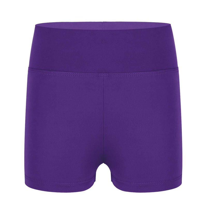 [AUSTRALIA] - Alvivi Kids Girls Boy Cut High Waist Ballet Dance Shorts Workout Gymnastics Boyshort 12 Purple 